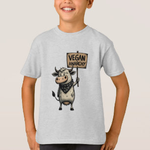 Vegane Anarchie – Rebellische Kuh Protest T-Shirt