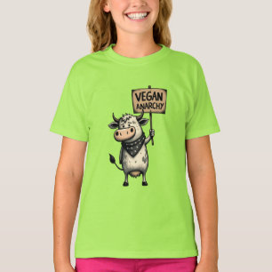 Vegane Anarchie – Rebellische Kuh Protest T-Shirt