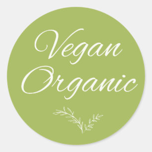Vegane Bio Rustikale Moderne Kalligraphieaufkleber Runder Aufkleber