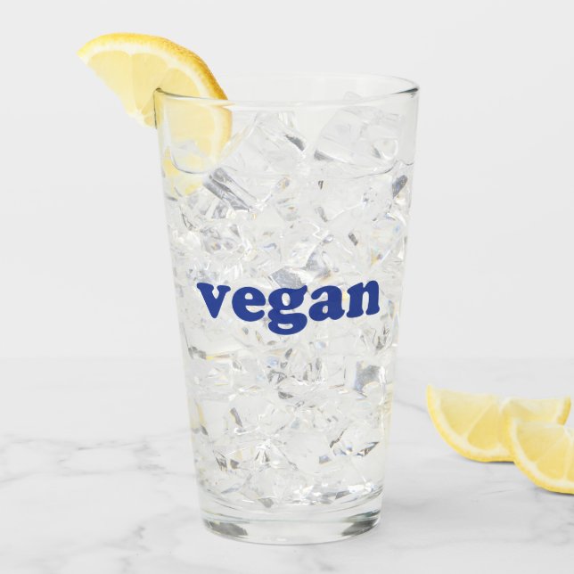 "vegane" blaue Buchstabengläser Glas (Vorderseite Ice)