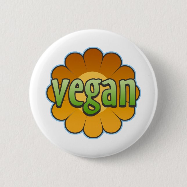 Vegane Blume Button (Vorderseite)