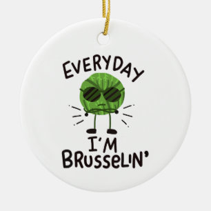 Vegane Brüssel-Sprossen Keramik Ornament