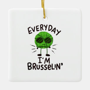 Vegane Brüssel-Sprossen Keramikornament