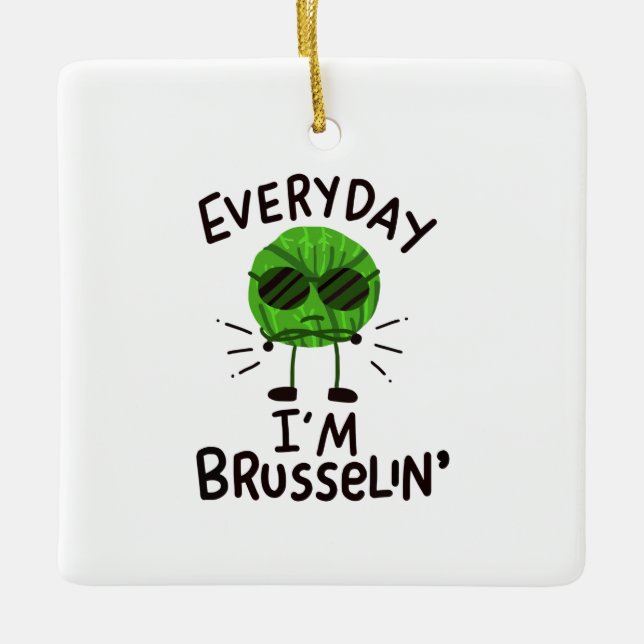 Vegane Brüssel-Sprossen Keramikornament (Vorderseite)