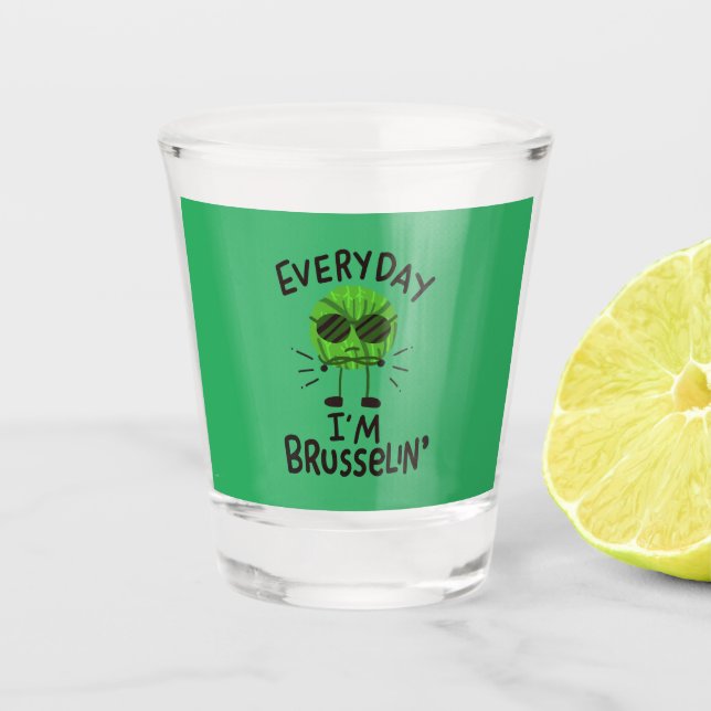 Vegane Brüssel-Sprossen Schnapsglas (Vorderseite)