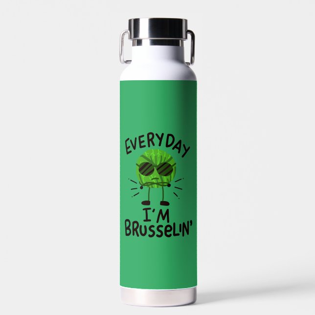 Vegane Brüssel-Sprossen Trinkflasche (Vorne)