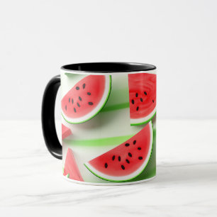 Vegane Cartoon-Früchte Süße Wassermelone Scheibe Tasse