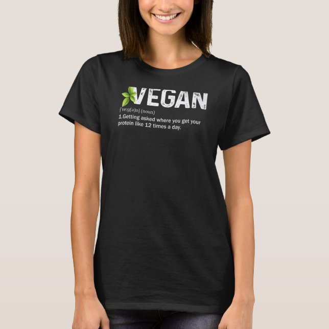 Vegane Definition Witziges Veganes Leben Liebe Gem T-Shirt (Vorderseite)