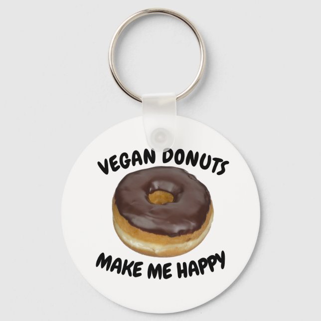 VEGANE DONUTS MACHEN MICH GLÜCKLICH SCHLÜSSELANHÄNGER (Vorderseite)