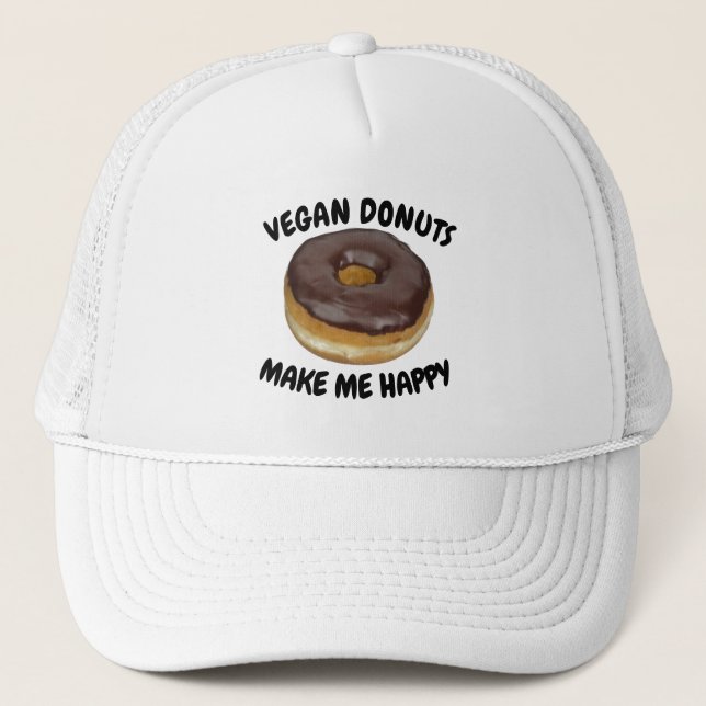 VEGANE DONUTS MACHEN MICH GLÜCKLICH TRUCKERKAPPE (Vorderseite)