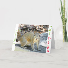 Vegane Eichhörnchen Weihnachtskarte Feiertagskarte