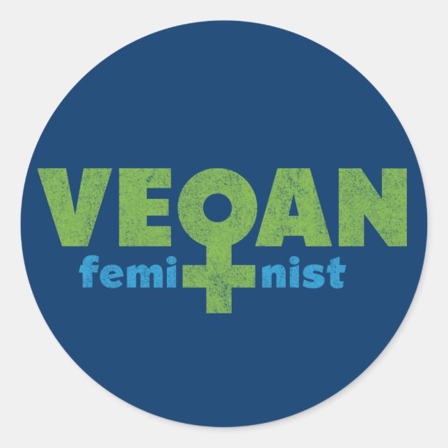 Vegane Feministin Runder Aufkleber (Vorderseite)