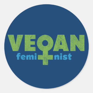 Vegane Feministin Runder Aufkleber