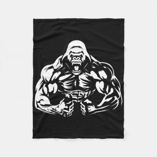 Vegane Fitness Gorilla Workout Apparel Erwachsene Fleecedecke (Vorderseite)