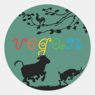 Vegane Freude Runder Aufkleber
