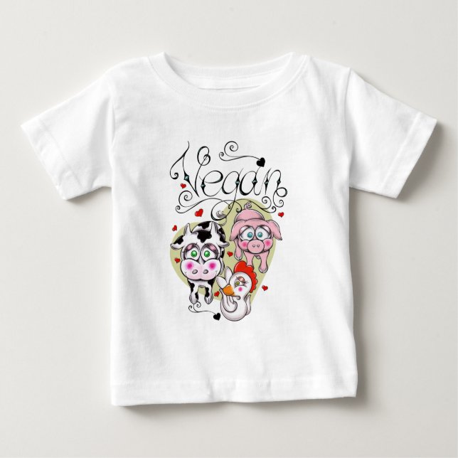 Vegane Freunde Baby T-shirt (Vorderseite)