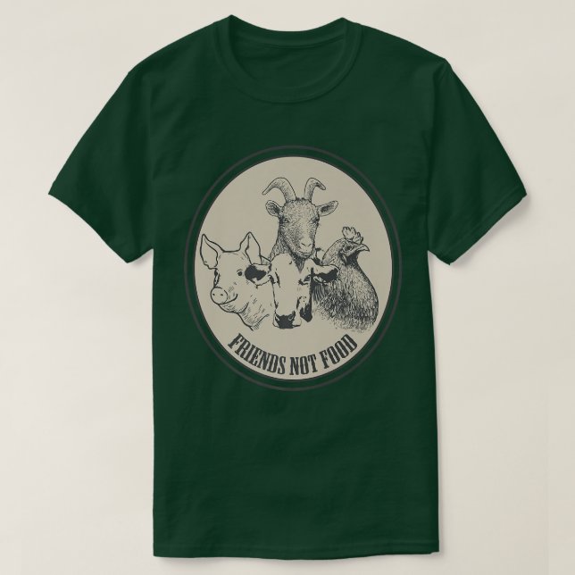 Vegane Freunde keine Lebensmittel Vegetarisches Zi T-Shirt (Design vorne)