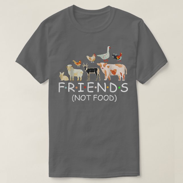Vegane Freunde nicht essen T-Shirt (Design vorne)