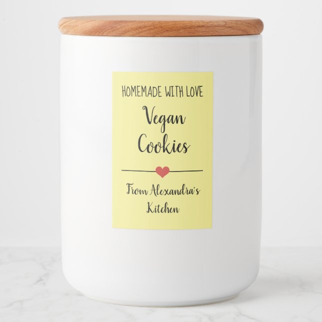 Vegane gelbe Kekse Lebensmitteletikett (Vorderseite)