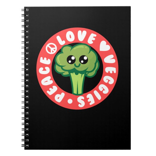Vegane Gemüse Brokkoli Notizblock (Vorderseite)