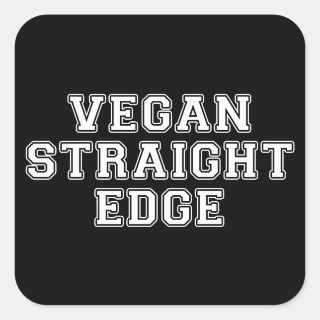 Vegane gerade Kante Quadratischer Aufkleber (Vorderseite)