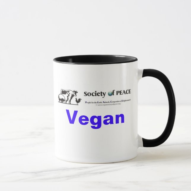 Vegane Gesellschaft der FRIEDENSlogo-Tasse Tasse (Rechts)