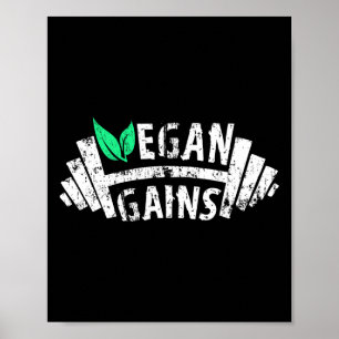 Vegane Gewinne Vegetarisches Gym Workout Spaß T-Sh Poster