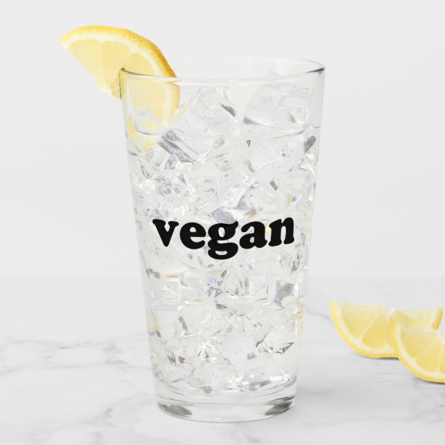 "vegane" Glasbecher Glas (Vorderseite Ice)
