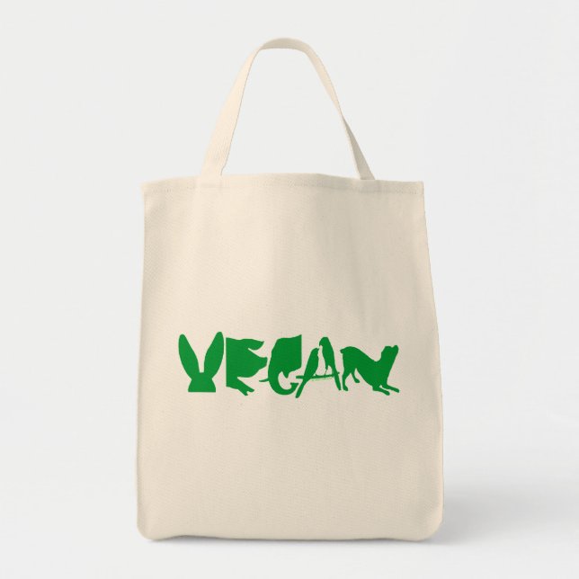 VEGANE GRÜNE BIO LEBENSMITTELGESCHÄFT-TASCHE TRAGETASCHE (Vorne)