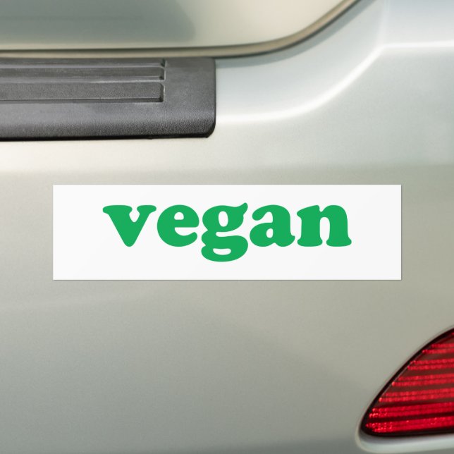 "Vegane" grüne Buchstaben, weißer Hintergrund Autoaufkleber (Auf Auto)