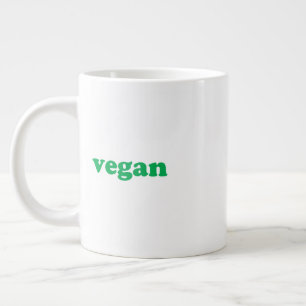 "vegane" grüne Buchstaben, weißer Hintergrund Jumbo-Tasse
