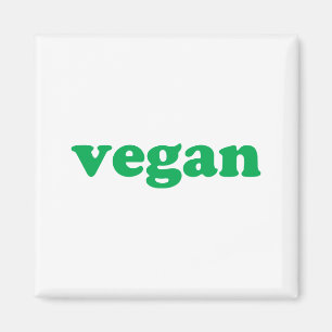 "vegane" grüne Buchstaben, weißer Hintergrund Magnet