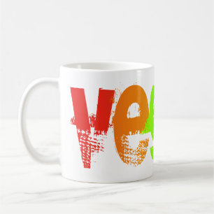 Vegane Grunge-Regenbogen-Tasse Kaffeetasse