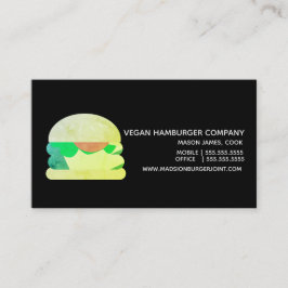 Vegane Hamburger Joint Hub Restaurant Business Car Visitenkarte