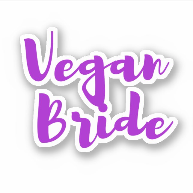 Vegane Hochzeiten Brautparty Lila White Aufkleber (Vorderseite)
