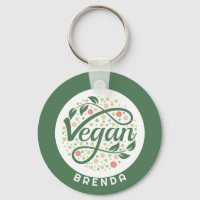 Vegane kreative Typografie mit grünen Blätter