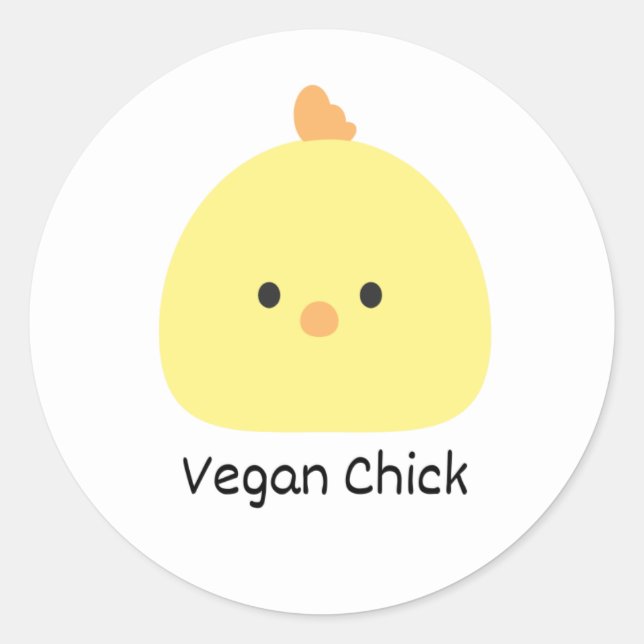 Vegane Küken Runder Aufkleber (Vorderseite)