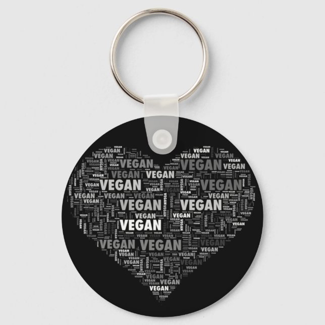 Vegane Liebe Herzdesign Schlüsselanhänger (Vorderseite)