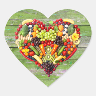 VEGANE LIEBE - Ihr Herz-Grün-Holz Herz-Aufkleber
