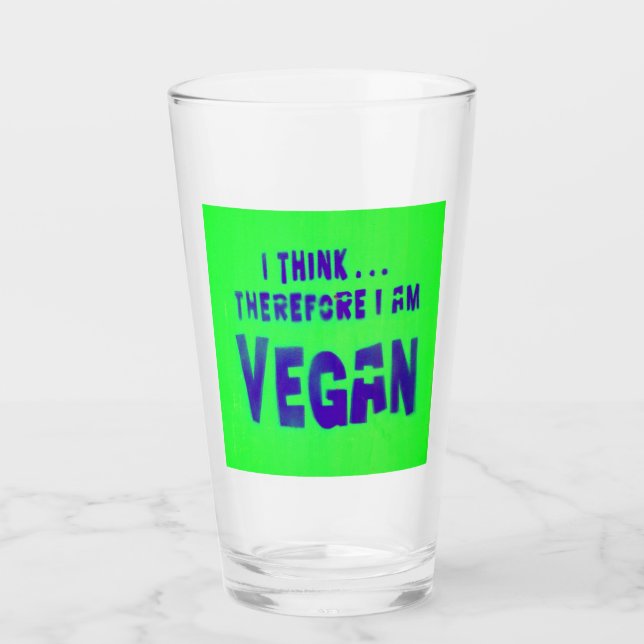 Vegane Liebe Tiere essen Pflanze Glas (Vorderseite)