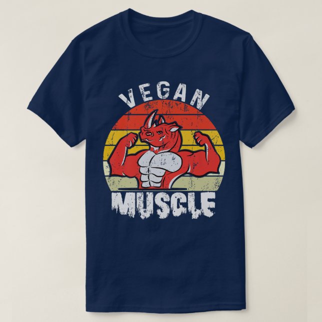 Vegane Muskel Vegetarier sein veggie natürlichen v T-Shirt (Design vorne)