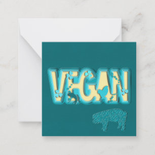 Vegane Papierausschnitt Mitteilungskarte
