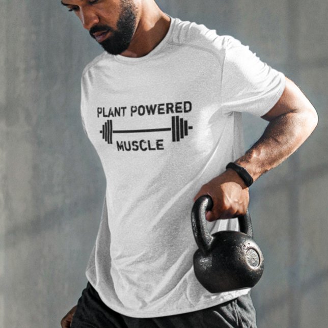 Vegane Pflanze Powered Muscle Weights Vegetarian T-Shirt (Von Creator hochgeladen)