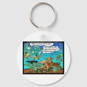 Vegane Pirahanas Funny Offbeat Cartoon Geschenke Schlüsselanhänger