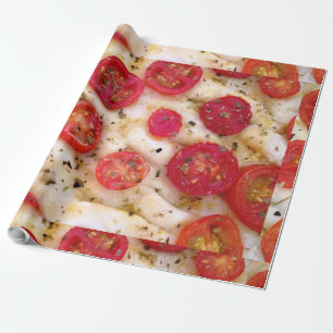 vegane Pizza rot weiß italienisches Essen Einwicke Geschenkpapier