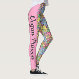 Vegane Prinzessin farbenfrohe Blumenmandala Leggings