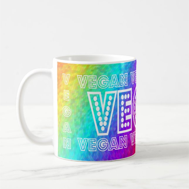Vegane Regenbogen-Hintergrund-Tasse Tasse (Links)