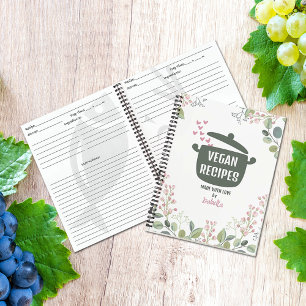 Vegane Rezepte für Floral Notizbuch