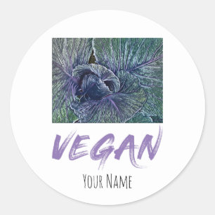 Vegane Rote-Rüben-Vintage-Geschenke Runder Aufkleber