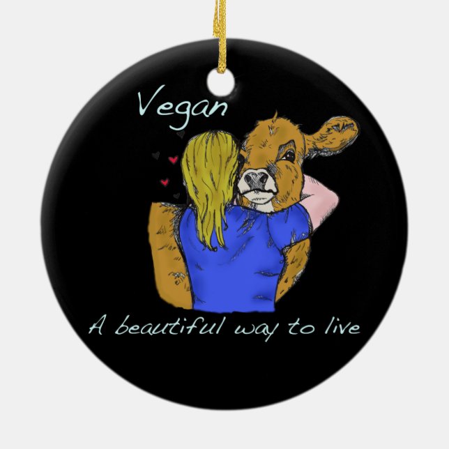 Vegane schöne Weise A, zu leben Verzierung Keramik Ornament (Hinten)